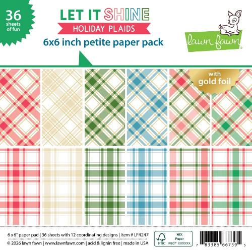 Lawn Fawn - Paper - Let It Shine Holiday Plaids - Petite Paper Pack