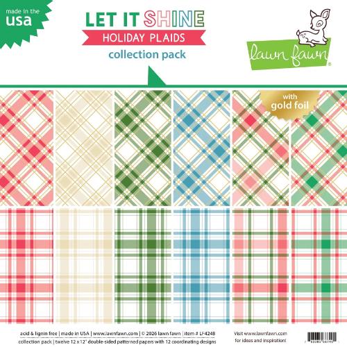 Lawn Fawn - Paper - Let It Shine Holiday Plaids - Collection Pack - Postage as per Actual