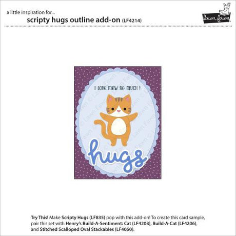 Lawn Fawn - Lawn Cuts - Scripty Hugs Outline Add-On Die