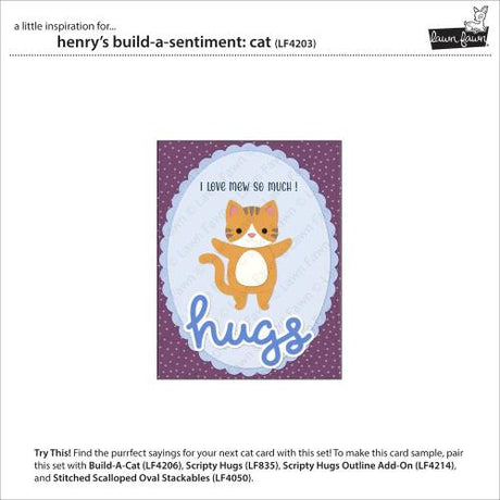 Lawn Fawn - Stamps - Henry's Build-A-Sentiment: Cat