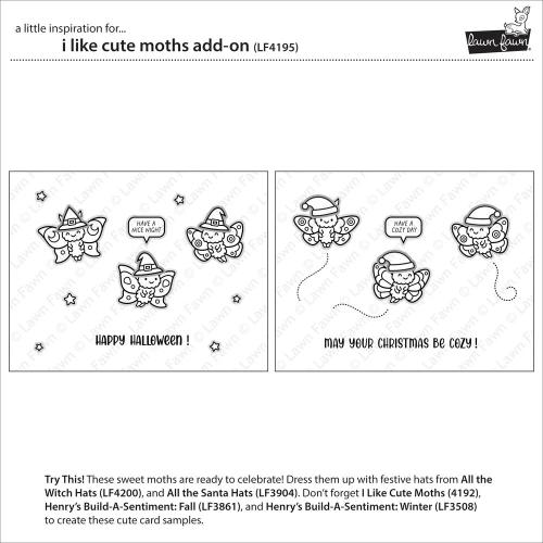 Lawn Fawn - Stamps - I Like Cute Moths Add-On