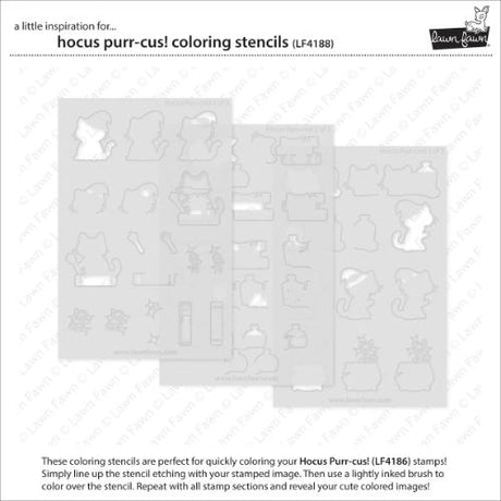 Lawn Fawn - Lawn Clippings - Hocus Purr-cus! Coloring Stencils
