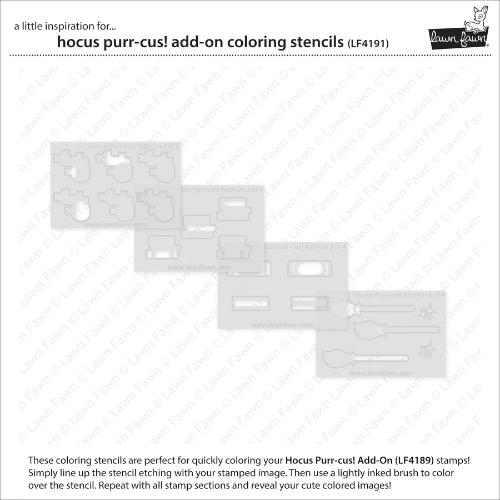 Lawn Fawn - Lawn Clippings - Hocus Purr-cus! Add-On Coloring Stencils
