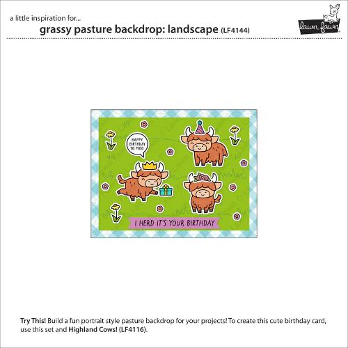 Lawn Fawn - Lawn Cuts - Grassy Pasture Backdrop: Landscape Dies