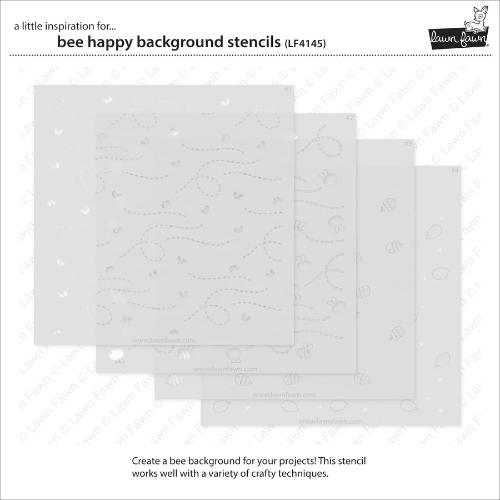 Lawn Fawn - Lawn Clippings - Bee Happy Background Stencils