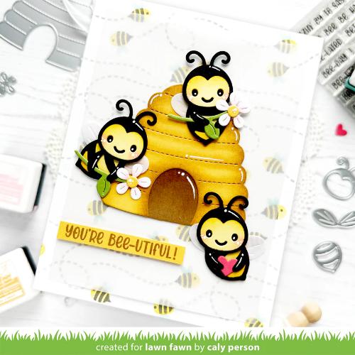 Lawn Fawn - Lawn Clippings - Bee Happy Background Stencils