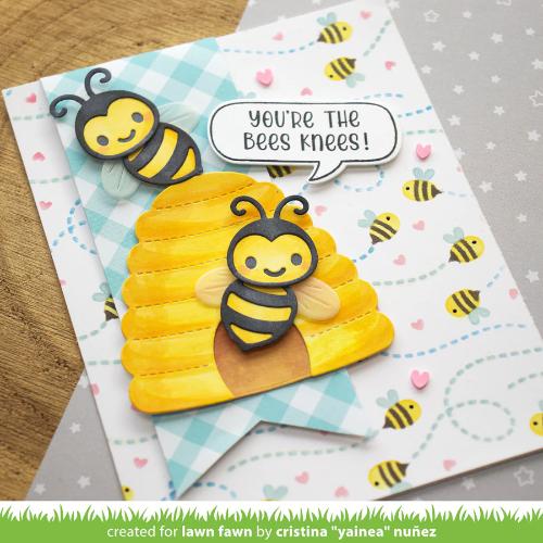 Lawn Fawn - Lawn Clippings - Bee Happy Background Stencils