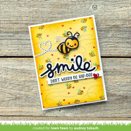 Lawn Fawn - Lawn Clippings - Bee Happy Background Stencils