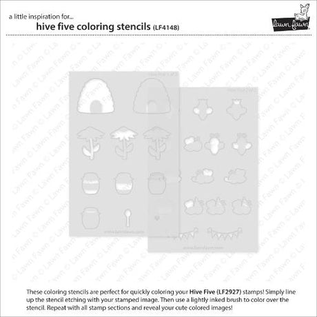 Lawn Fawn - Lawn Clippings - Hive Five Coloring Stencils