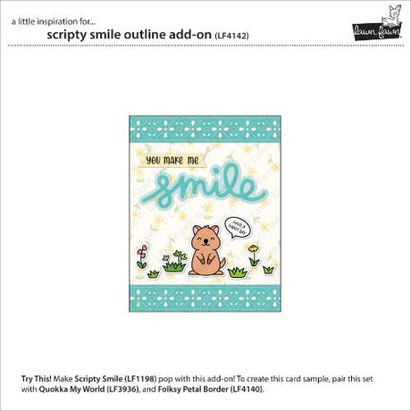 Lawn Fawn - Lawn Cuts - Scripty Smile Outline Add-On Dies