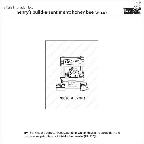 Lawn Fawn - Stamps - Henry's Build-A-Sentiment: Honey Bee