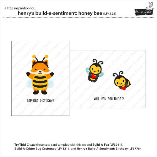 Lawn Fawn - Stamps - Henry's Build-A-Sentiment: Honey Bee