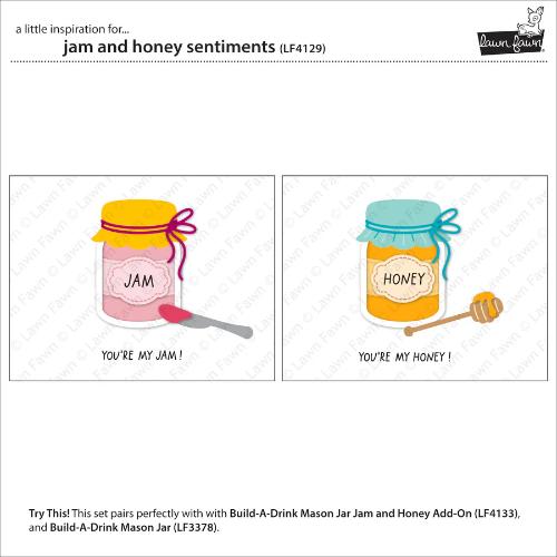 Lawn Fawn - Stamps - Jam and Honey Sentiments