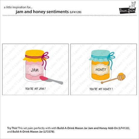 Lawn Fawn - Stamps - Jam and Honey Sentiments