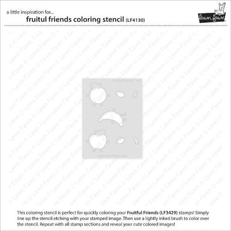 Lawn Fawn - Lawn Clippings - Fruitful Friends Coloring Stencil