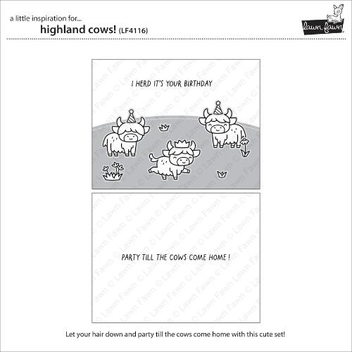 Lawn Fawn - Stamps - Highland Cows!