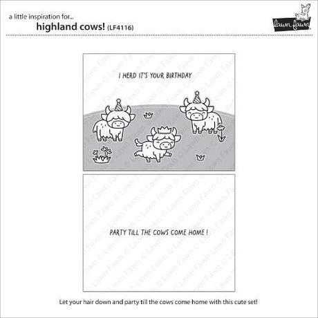 Lawn Fawn - Stamps - Highland Cows!