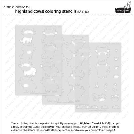 Lawn Fawn - Lawn Clippings - Highland Cows! Coloring Stencils