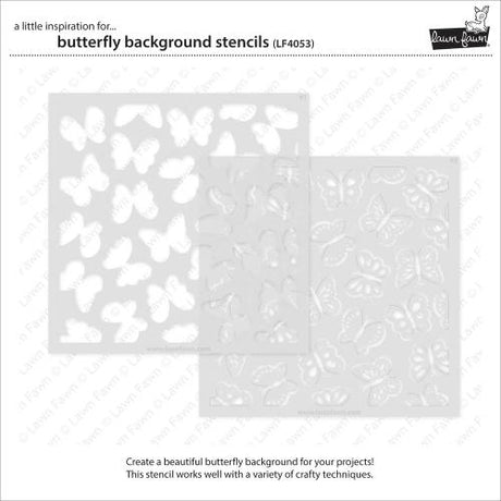 Lawn Fawn - Lawn Clippings - Butterfly Background Stencils