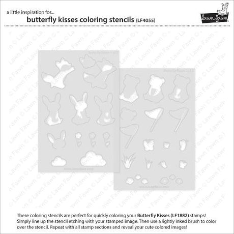 Lawn Fawn - Lawn Clippings - Butterfly Kisses Coloring Stencils
