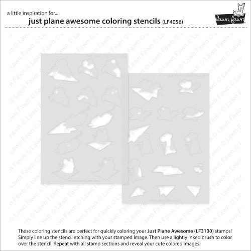 Lawn Fawn - Lawn Clippings - Just Plane Awesome Coloring Stencils
