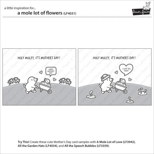 Lawn Fawn - Stamps - A Mole Lot of Flowers