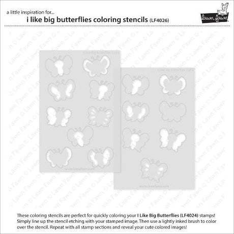 Lawn Fawn - Lawn Clippings - I Like Big Butterflies Coloring Stencils