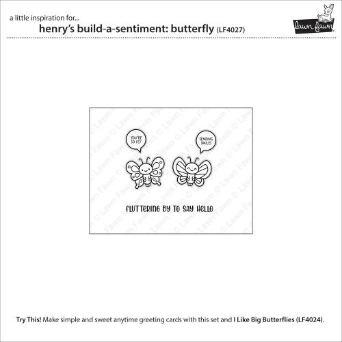 Lawn Fawn - Stamps - Henry's Build-A-Sentiment: Butterfly