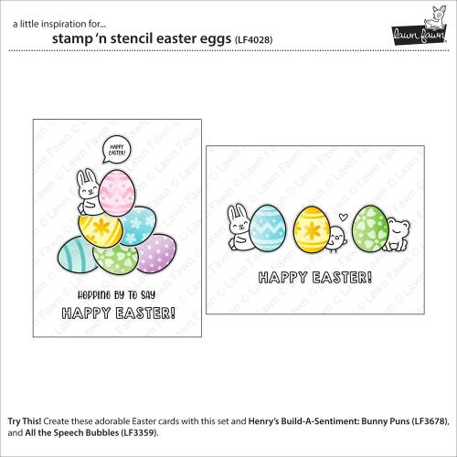 Lawn Fawn - Stamps - Stamp 'n Stencil Easter Eggs