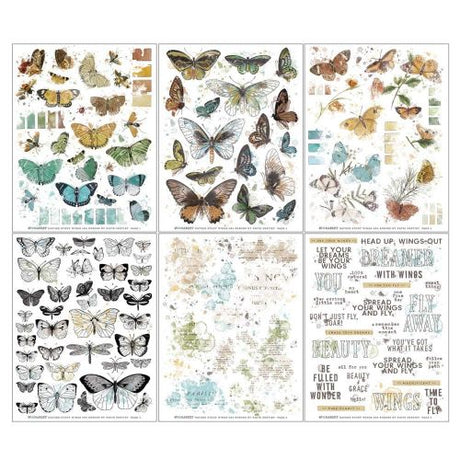 49 And Market Nature Study Rub-Ons 6"X8" 6/Sheets Wings