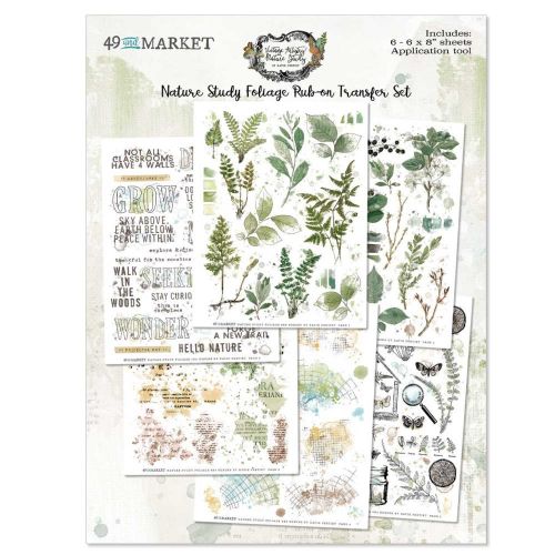 49 And Market Nature Study Rub-Ons 6"X8" 6/Sheets Foliage