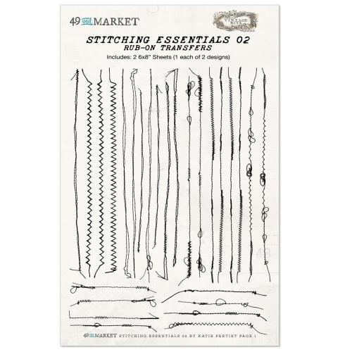 49 And Market Essentials Rub-On Transfer Set #02 Stitching