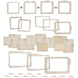 49 And Market Chipboard Set Stacked Frames, Krafty Garden