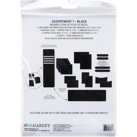 49 And Market Create-An-Album Foundation Inserts Assort 1 Black