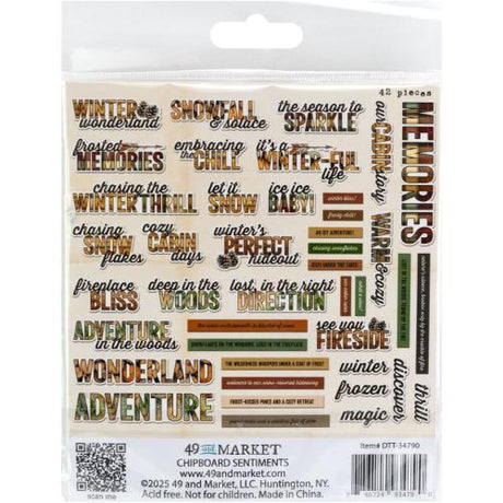 49 And Market Chipboard Set-Sentiments, Timber And Tweed