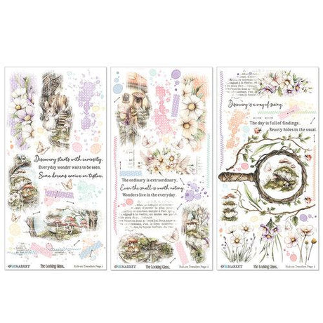 49 And Market Blendable Rub-On Transfer Set 6"X12"-The Looking Glass - Postage as per Actual