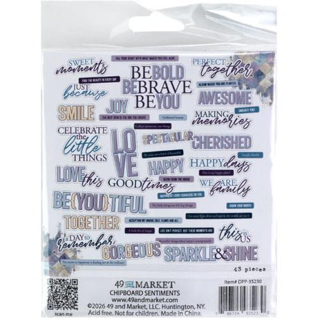 49 And Market Chipboard Set-Sentiments, Plume & Petal