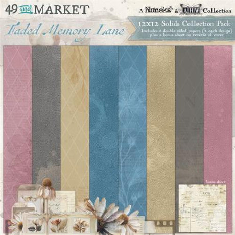 49 and Market Solids Collection Pack 12"X12"-Faded Memory Lane - Postage as per Actual