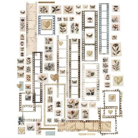 49 and Market Laser Cut Outs-Filmstrips & Postage, Faded Memory Lane - Postage as per Actual