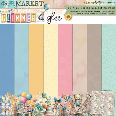 49 and Market Solids Collection Pack 12"X12"-Glimmer and Glee - Postage as per Actual
