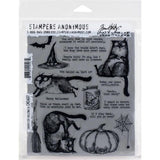 Tim Holtz Cling Stamps 7"X8.5" Snarky Cat Halloween