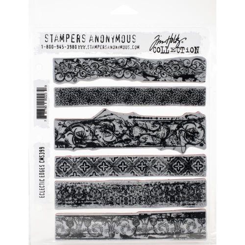 Tim Holtz Cling Stamps 7"X8.5" Eclectic Edges