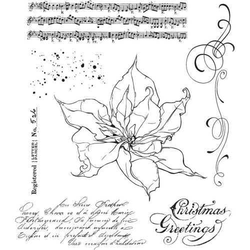 Tim Holtz Cling Stamps 7"X8.5" The Poinsettia