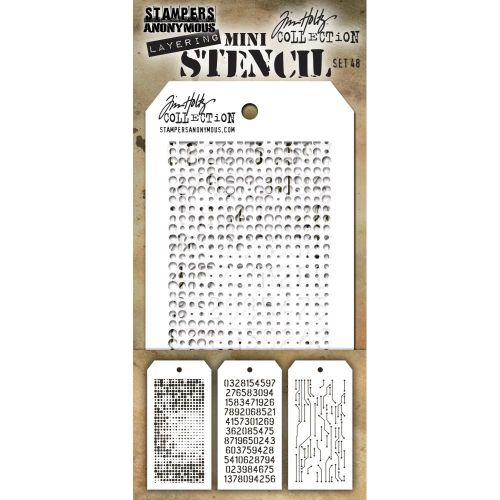 Tim Holtz Mini Layered Stencil Set 3/Pkg Set #48