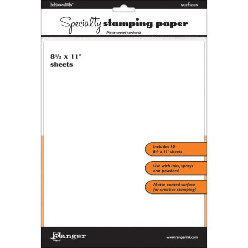 Inkssentials Specialty Stamping Paper 10/Pkg White 8.5"X11"