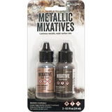 Tim Holtz Alcohol Ink Metallic Mixatives .5oz 2/Pkg Rose Gold & Gunmetal