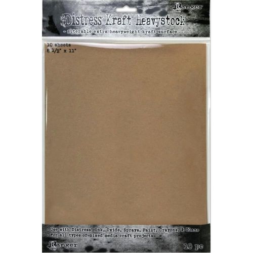 Tim Holtz Distress Kraft Heavystock 10/Pkg 8.5"X11"