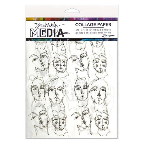 Dina Wakley Media Collage Tissue Paper 7.5"X10" 20/Pkg Church Doodles - Postage as per Actual