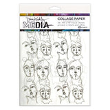 Dina Wakley Media Collage Tissue Paper 7.5"X10" 20/Pkg Church Doodles - Postage as per Actual