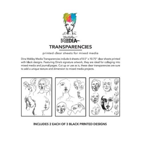 Dina Wakley MEdia Transparencies Abstract Portraits Set 1 (6pcs) (MDA80534) - Postage as per Actual